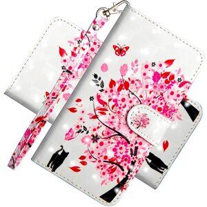 Samsung Galaxy A71 5G 3D Cat Under Tree  premium PU leather wallet case